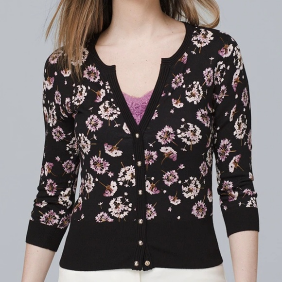 CAbi | Tops | Cabi La Di Da Sheer Floral Print 34 Bell Sleeve Button Front Blouse 669d19f5dc8a4ed989774f3b